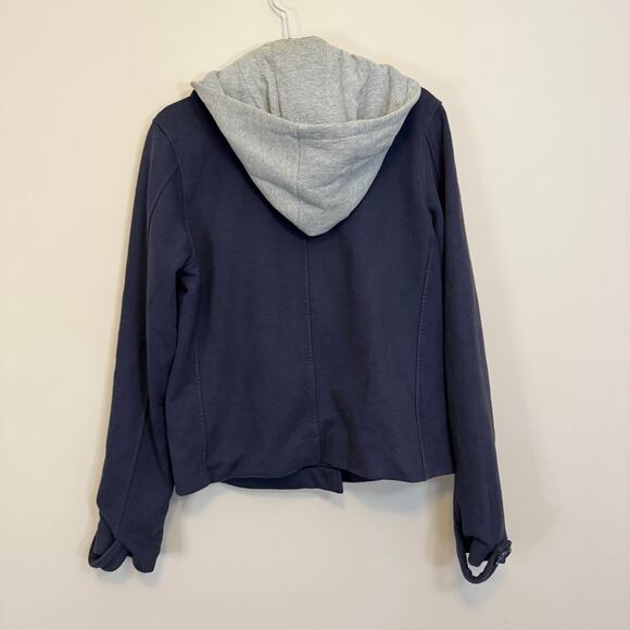 Hurley Pea Coat Womens L Blue Collared Double Breasted Outdoor Removable Hood - Picture 2 of 9